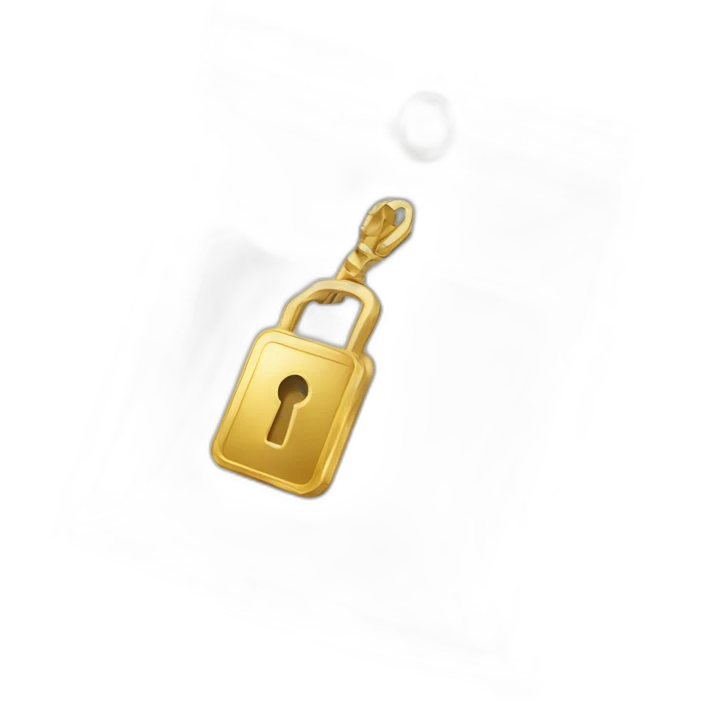 transparent zip-lock bag with white powder inside and a gold key in the middle emoji