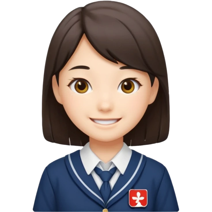 japanese student girl, school uniform emoji