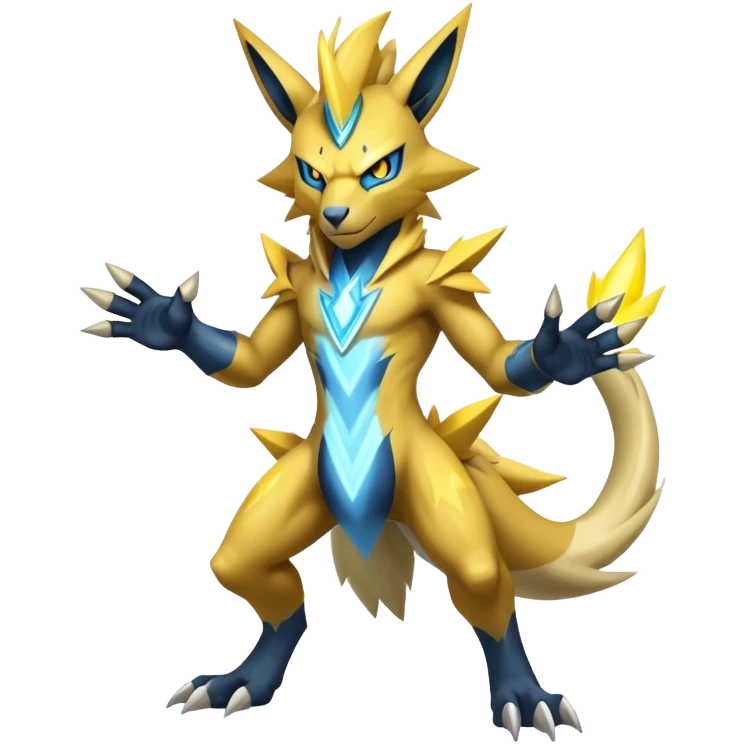 Shiny Epic Handsome Badass Manectric-Zeraora-hybrid (Full body) emoji