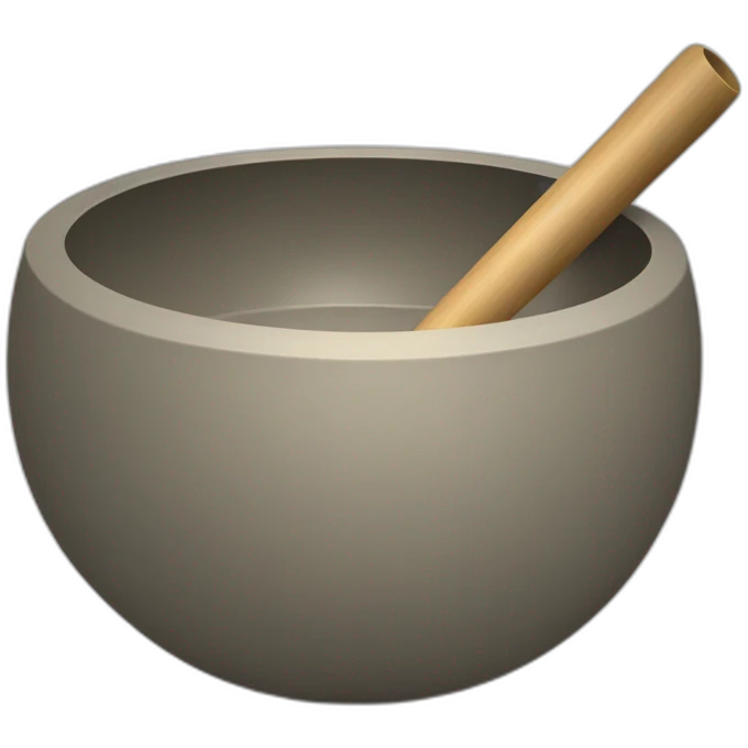 Tibetan Singing bowl with stick emoji