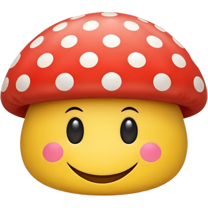Can u make a smiley face wearing. Mushroom hat emoji
