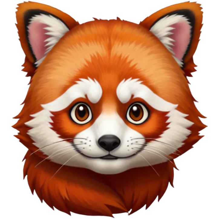 Face of a red panda with avatar the last airbender tattoo on the forehead emoji