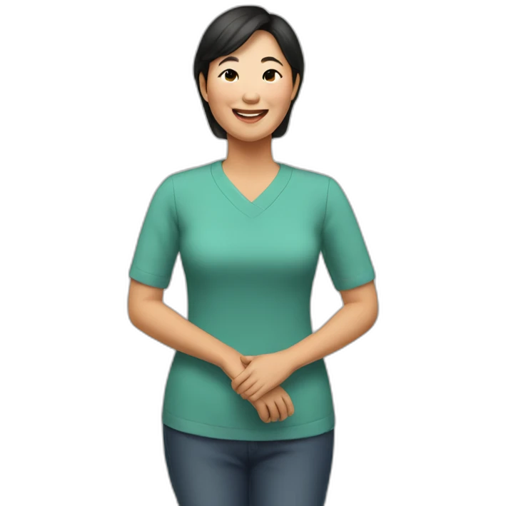Happy asian Mom emoji