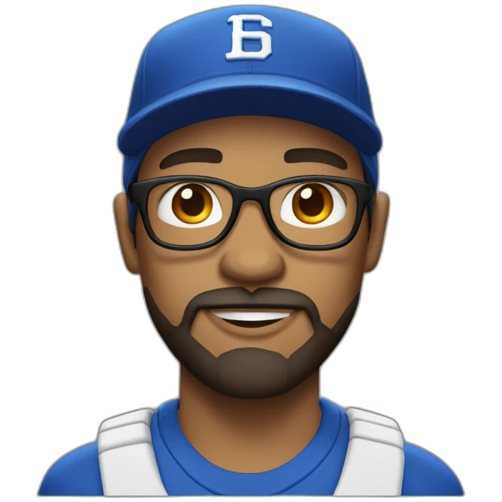 man with light skin with glasses and beard and baseball cap emoji