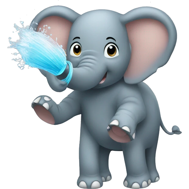 Elephant spraying water  emoji