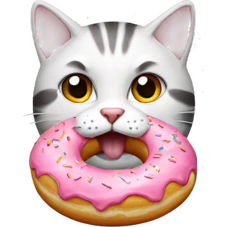 Cat eating donut emoji