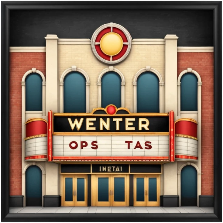 An old vintage movie theater exterior emoji
