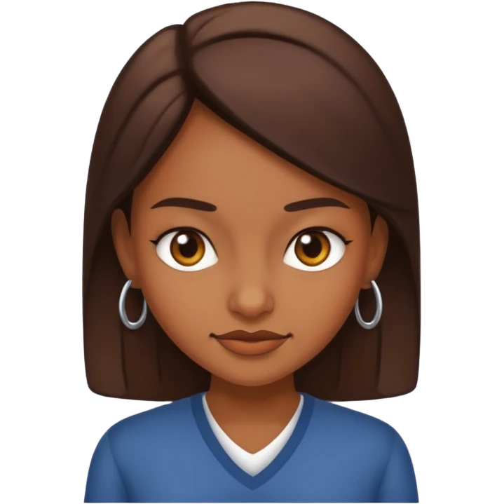 An arrogant brown-skinned girl emoji