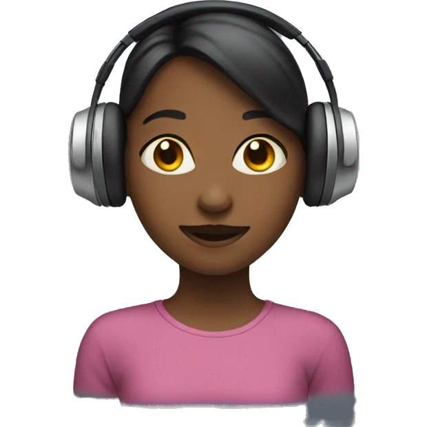Girl with headphones  emoji