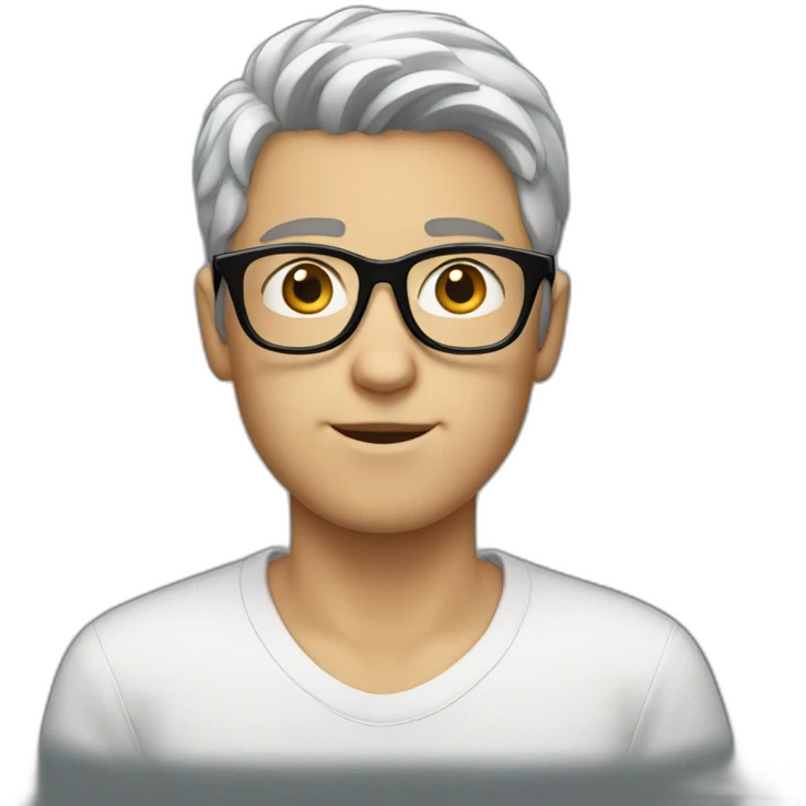 white boy with black glasses emoji