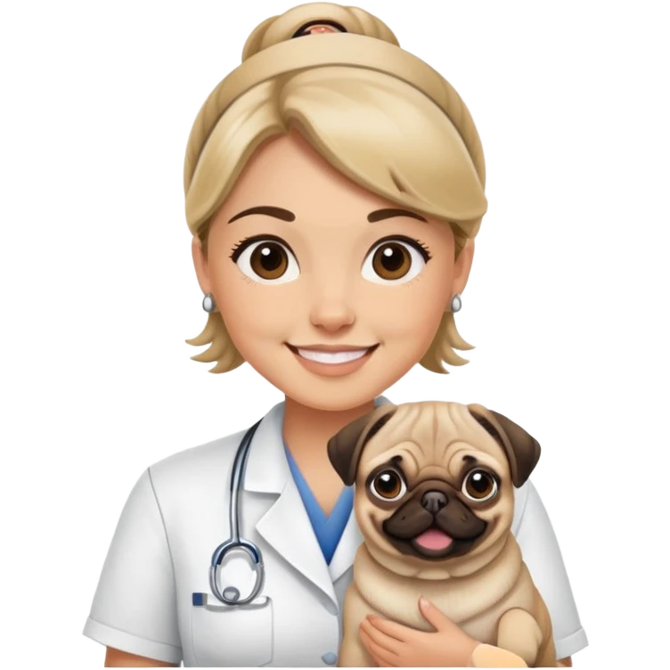 veterinary nurse with pug emoji
