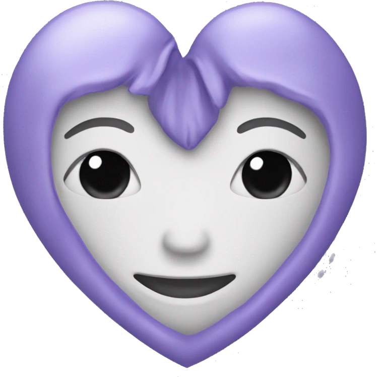 Lavender heart no face emoji