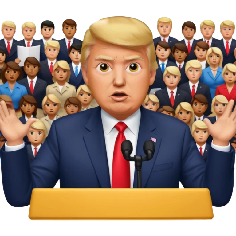 Donald Trump speaking at a rally emoji