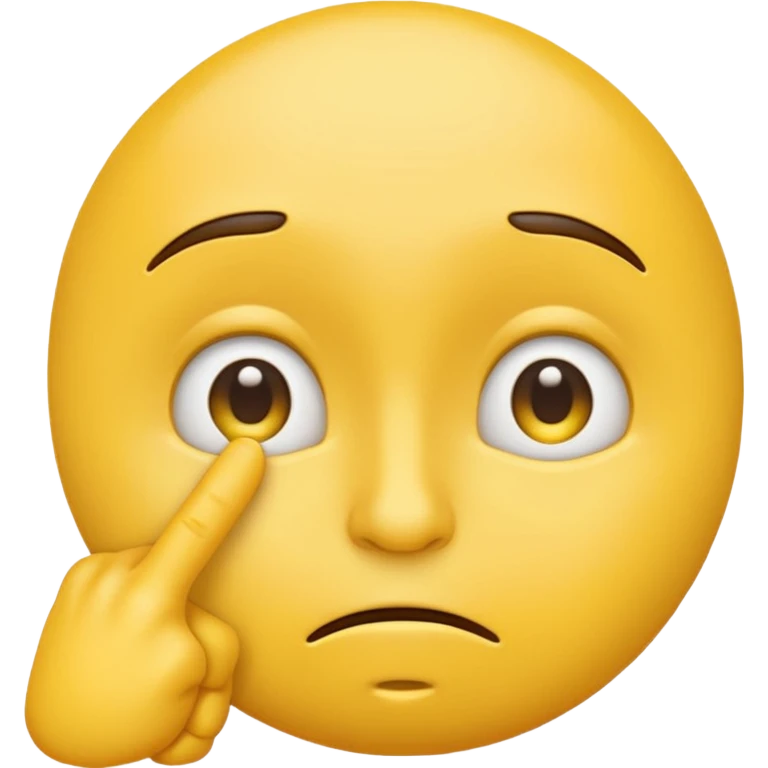 yellow emoji with skeptical face, pulling down lower eyelid with finger emoji
