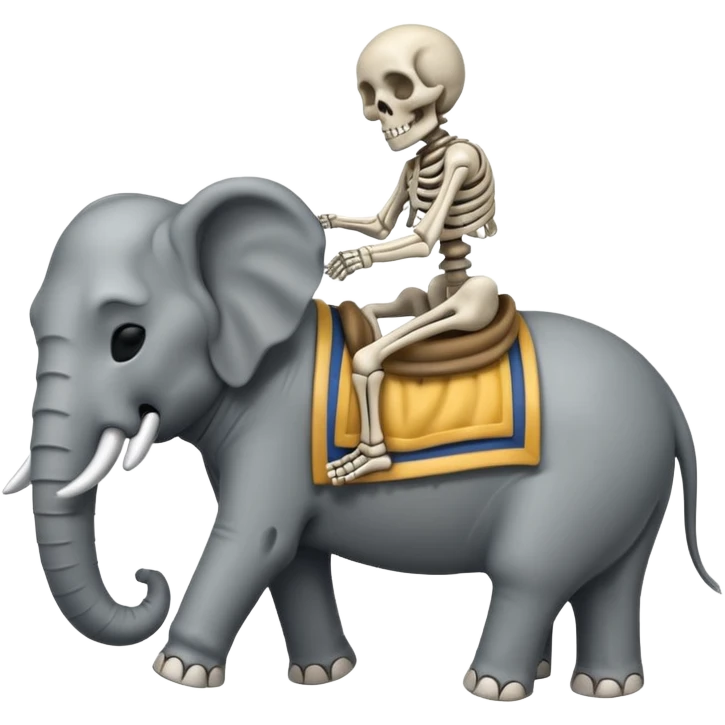 Skeleton Rider on elephant,Sleeping. emoji