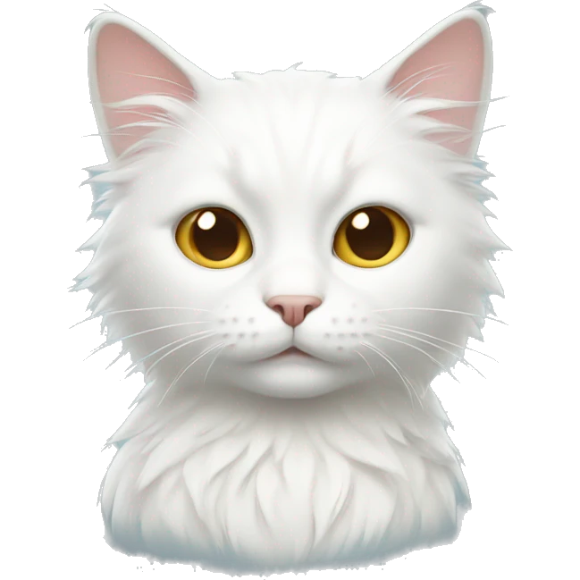 White cat with hair emoji