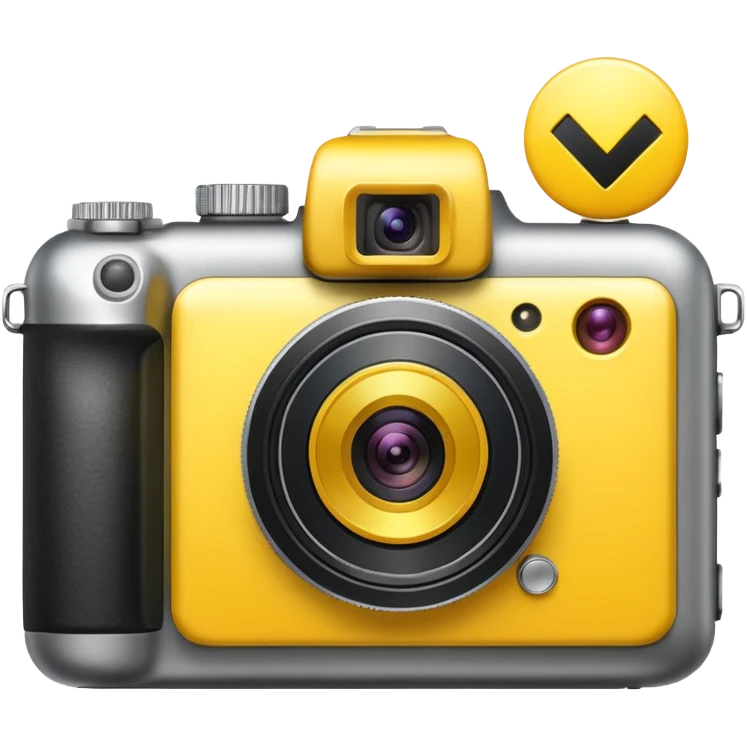 a camera with a yellow plus inside emoji