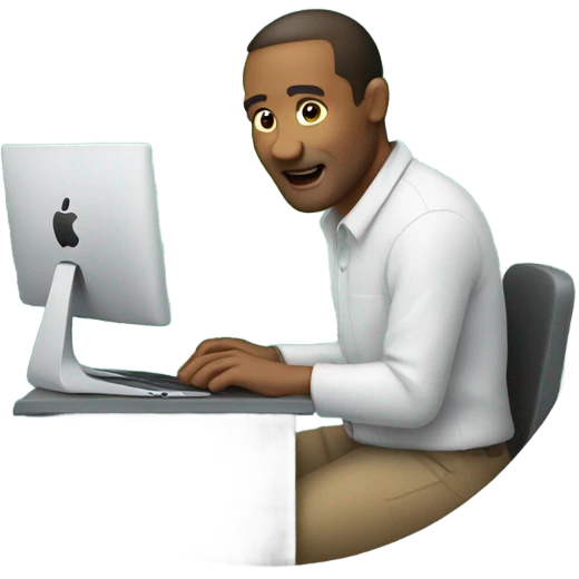 man working with a mac lap emoji