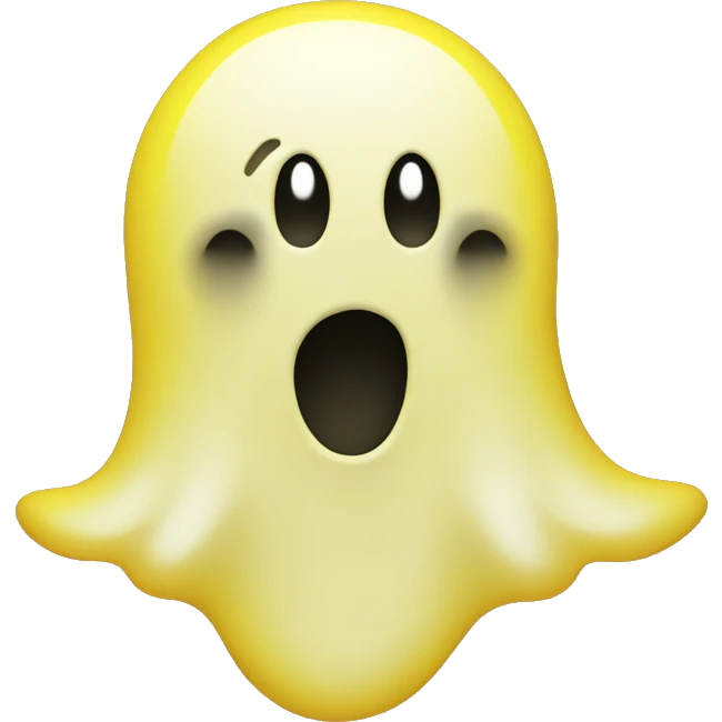 snapchat ghost smiling in yellow color emoji