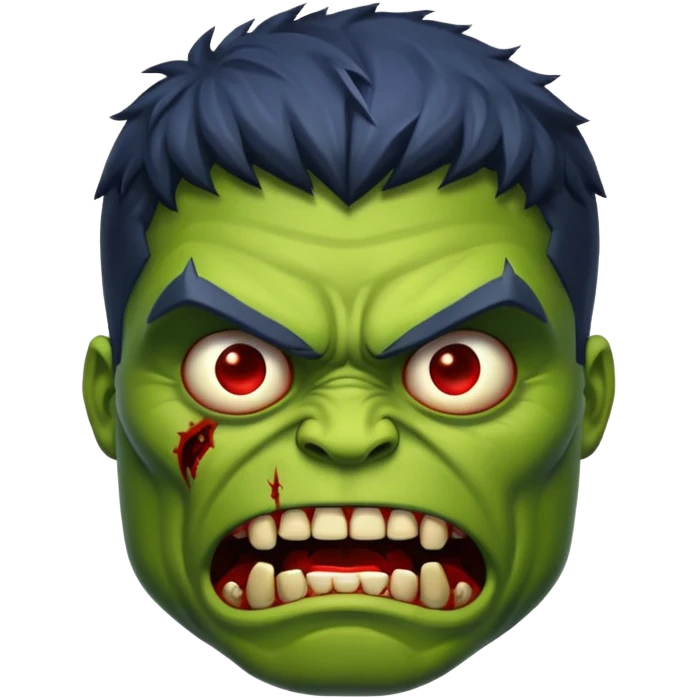 Zombie hulk face emoji