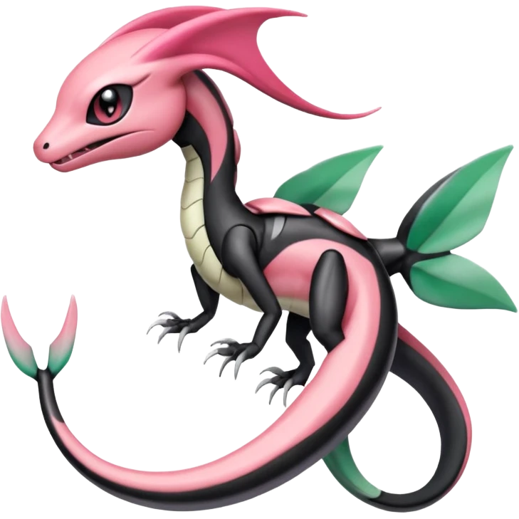 Pink-black-white-gradients Meloetta-Rayquaza-Salandit-Pokémon-Fakémon-creature emoji