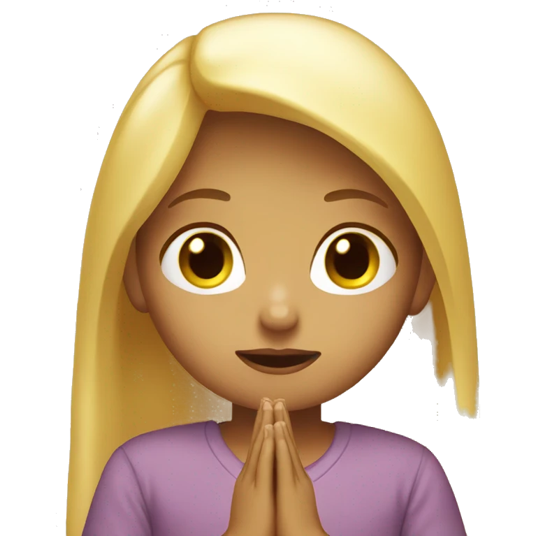 girl with blond hair and is praying  emoji