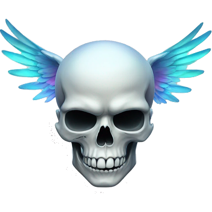 Skull with wings holographique emoji
