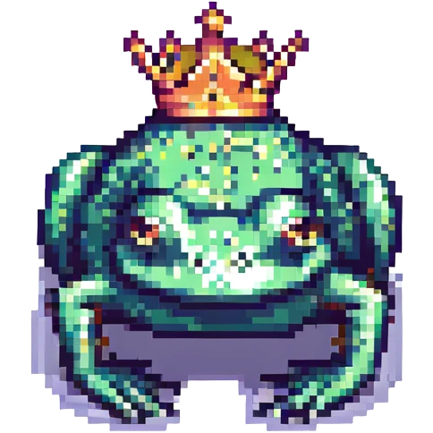 crowned frog pixel art emoji