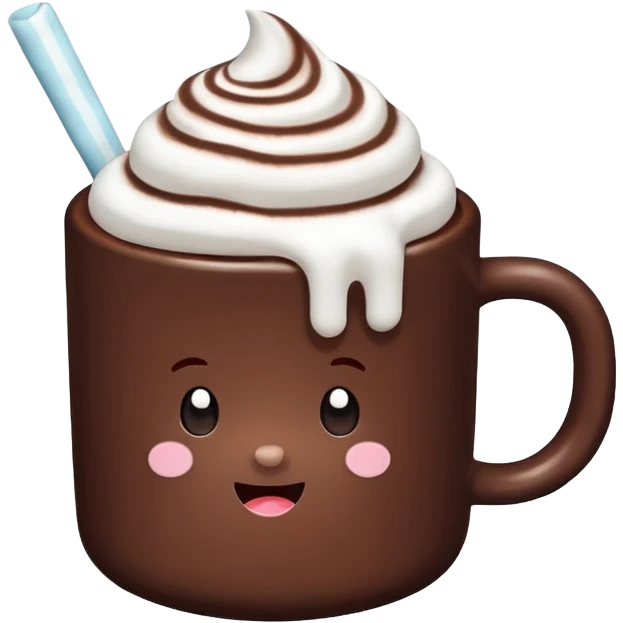 A cute Christ hot chocolate with marshmallows emoji