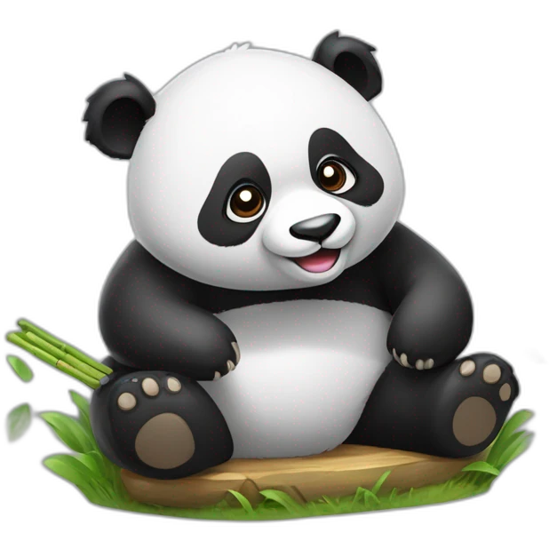 Panda qui joue au jeux vidéo emoji