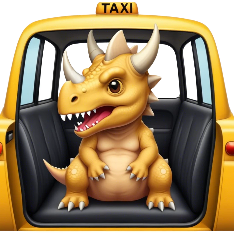 angry office triceratops in the back seat of the taxi emoji
