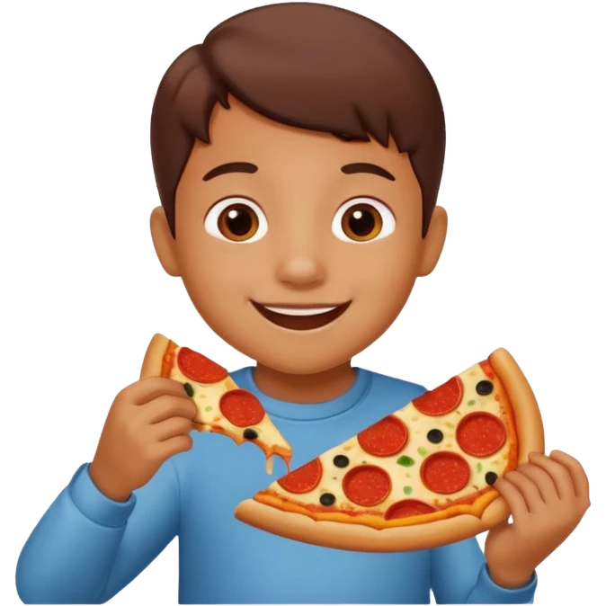 child eating a pizza emoji