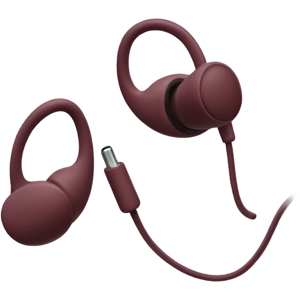 Maroon earpods  emoji
