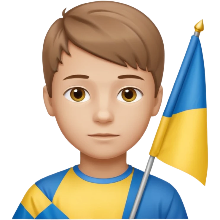 The Ukrainian boy with flag emoji
