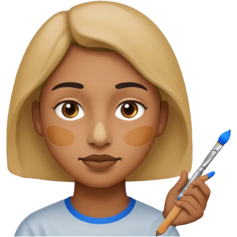 Paint on only nose, half body, shape face. emoji