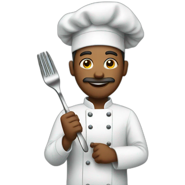chef holding fork emoji