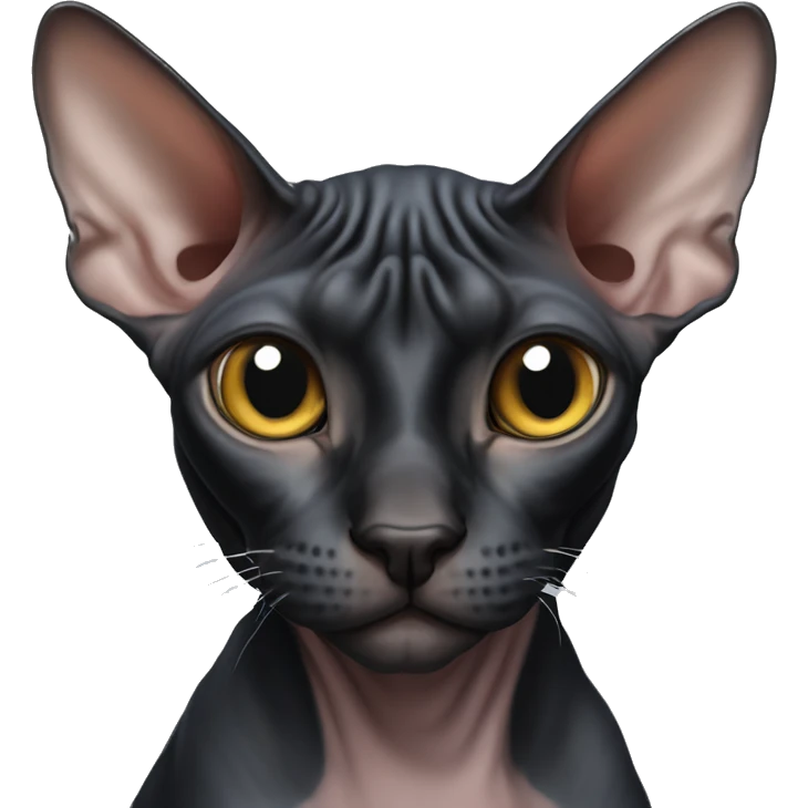 black sphynx cat in 128x128 pixels emoji