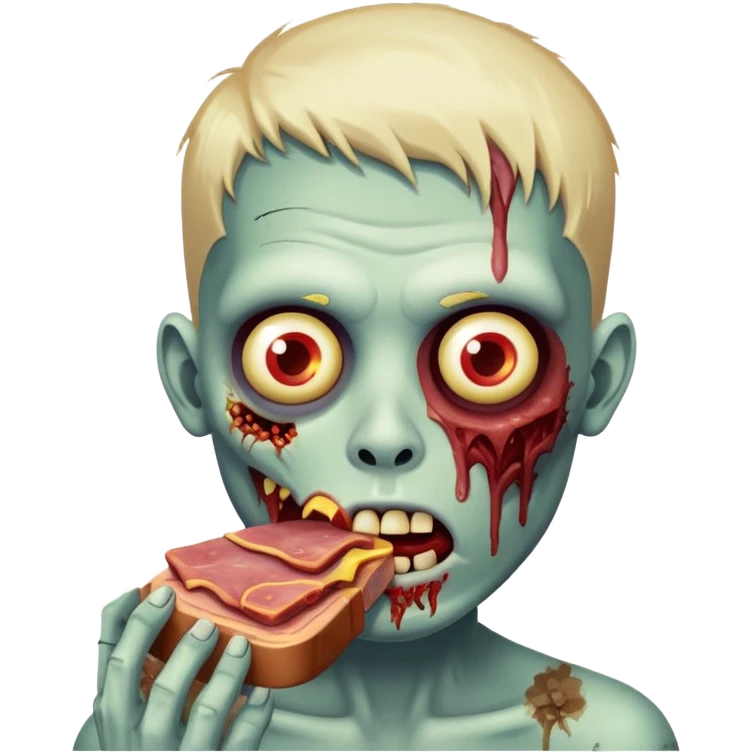 zombie 🧟‍♂️ boy eating SPAM MEAT EMOJI  emoji