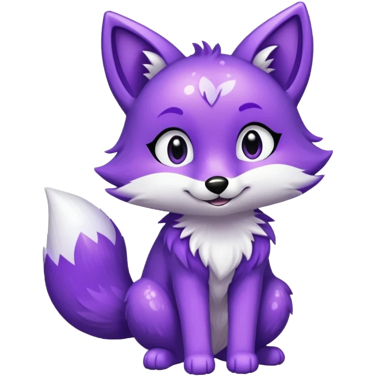 glitter purple and cian fox emoji