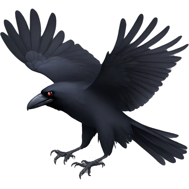 Bushcraft Raven flying emoji