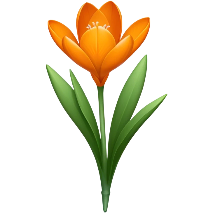 single Crocus Orange, straight stem emoji