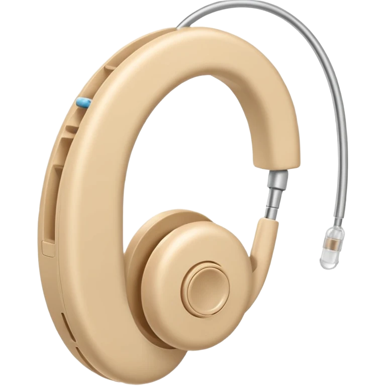 Telinga aid, hearing aid color beinge tapi earmold color white  emoji
