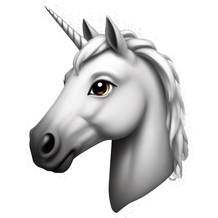 Unicorn black and white emoji
