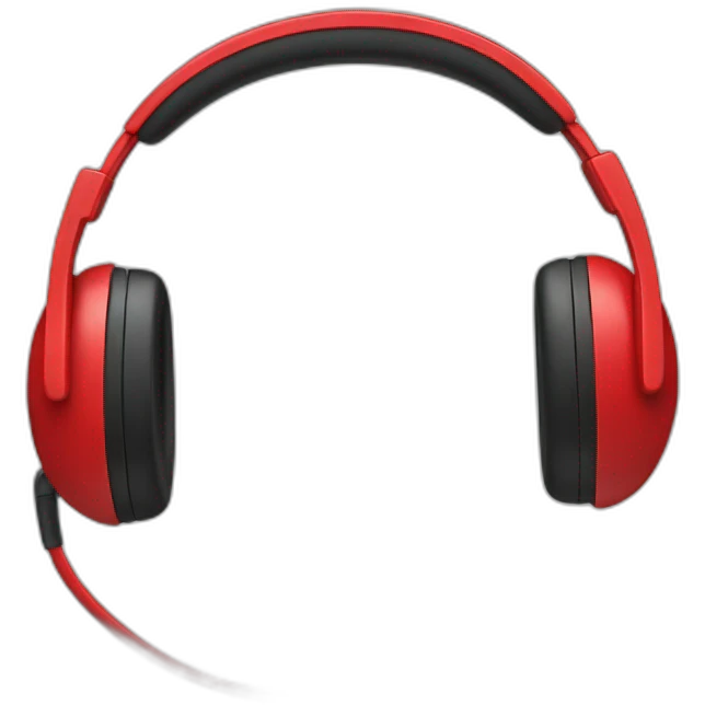 red headphones with mic emoji