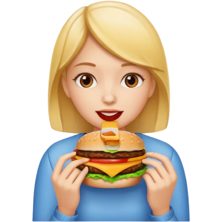 Girl eating a Hamburger  emoji