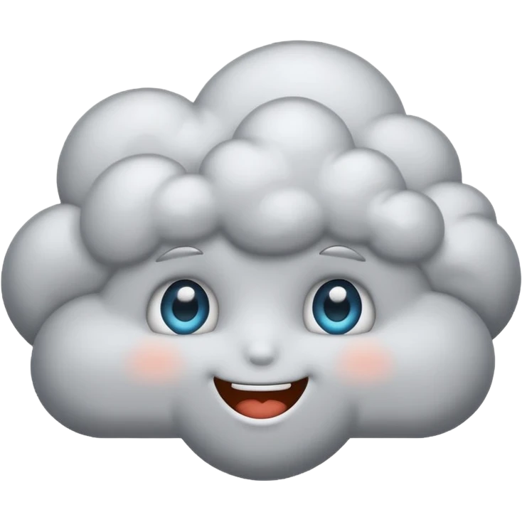 cute Thunderstorm Cloud, eyes, gray emoji