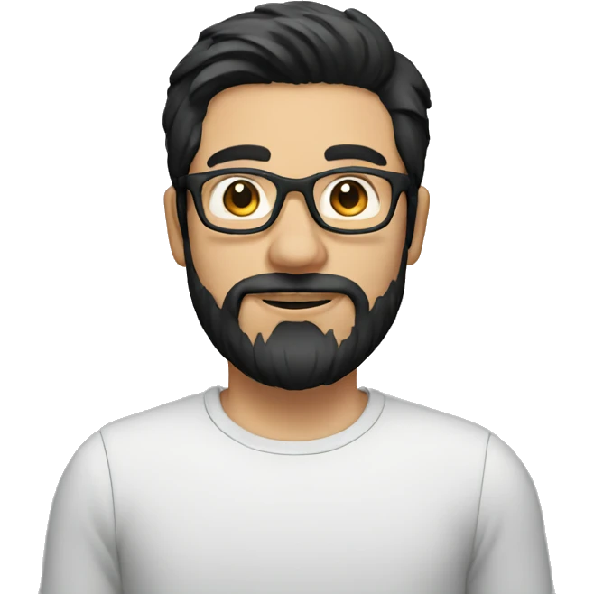 specs guy with black hair and beard emoji