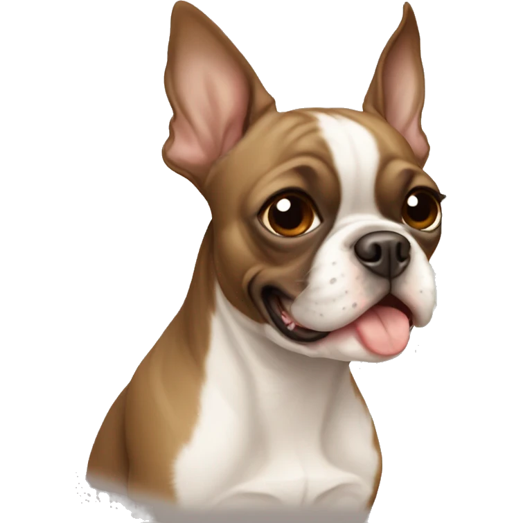 Very light brown tan Boston terrier  emoji
