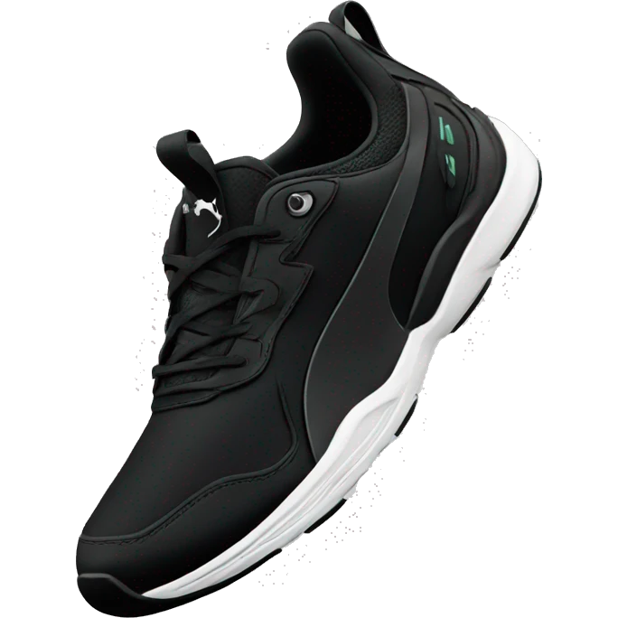 black puma running shoes black logo emoji
