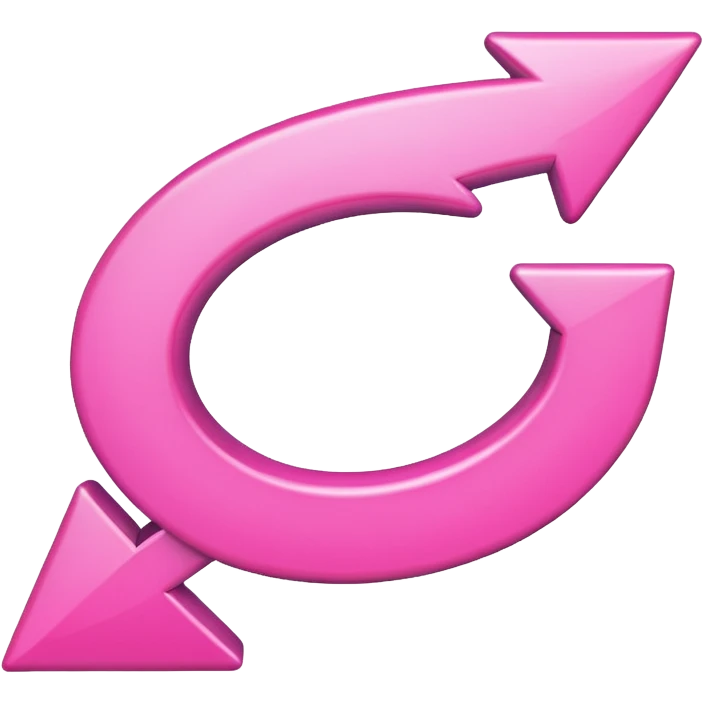 Pink curved go back arrow emoji